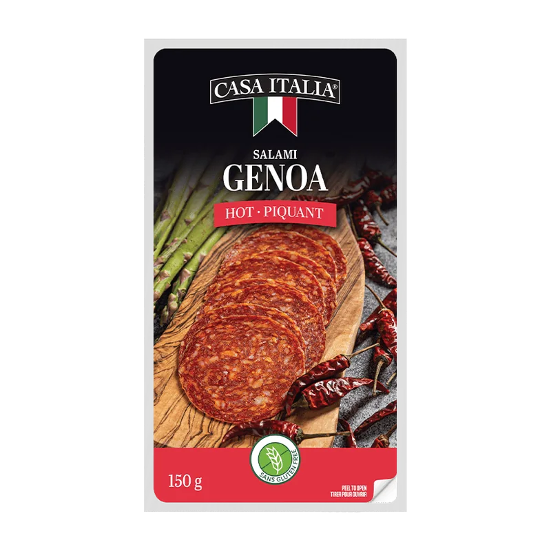 Casa Italia Salami Genoa Piccante Sliced package